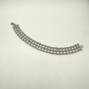8" Solid rhinestone, solid sterling silver bracelet!